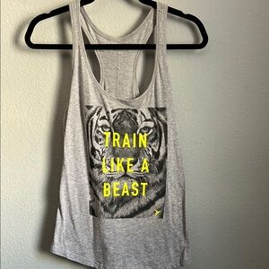 Gray Tank Top with Tiger Graphic and Yellow Text